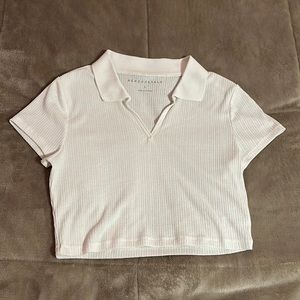 White collared crop top